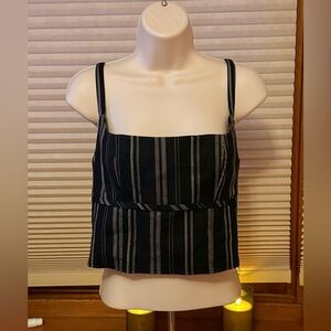 Urban Outfitters Black and Gray Striped Camisole